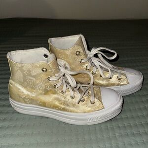 Converse Chuck Taylor All Star Lift Converse Platform Golden Butterfly Sz 9 VGUC
